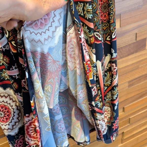 Sleeveless Black Maxi Dress with Multicolor Medallion Print - Picture 8 of 8